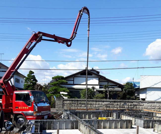 栃木県宇都宮市のコンクリート圧送工事